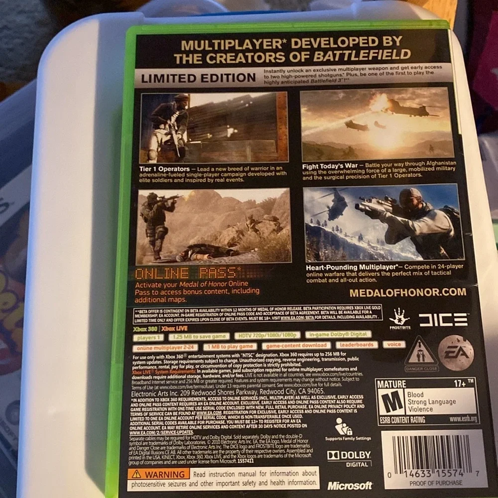 Xbox 360 Medal of Honor Limited Edition game